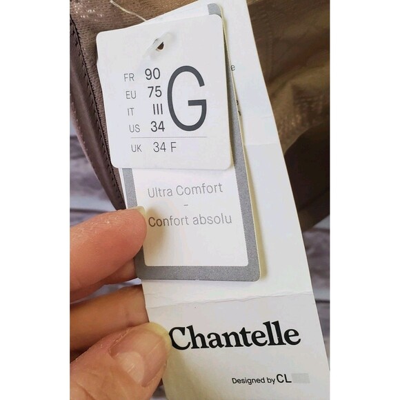 Chantelle Bra 34G (DDDD) Soft Foam Cups Ultra Comfort Taupe Underwire - Picture 7 of 9